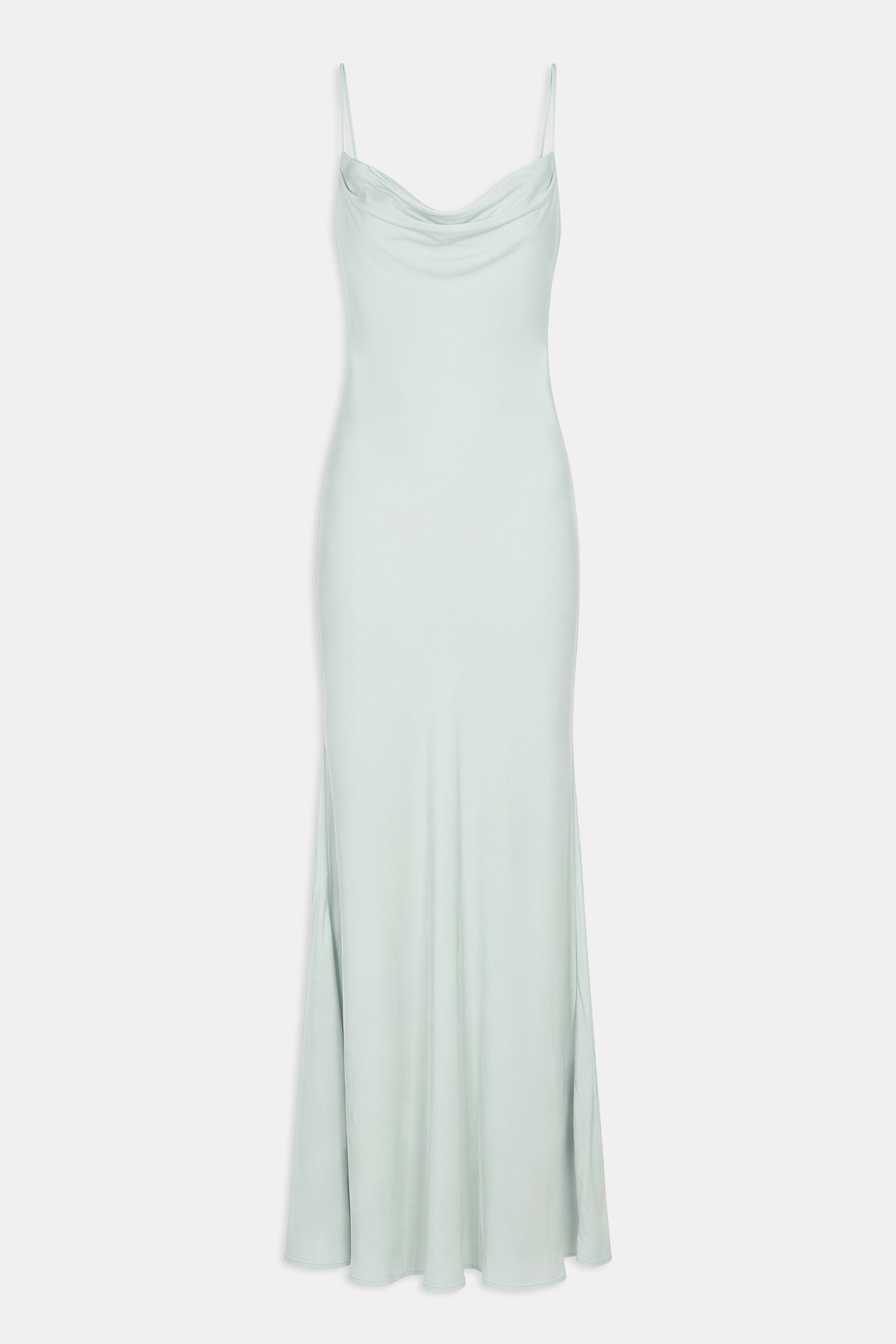 Ruched Chiffon Maxi Dress - Mint