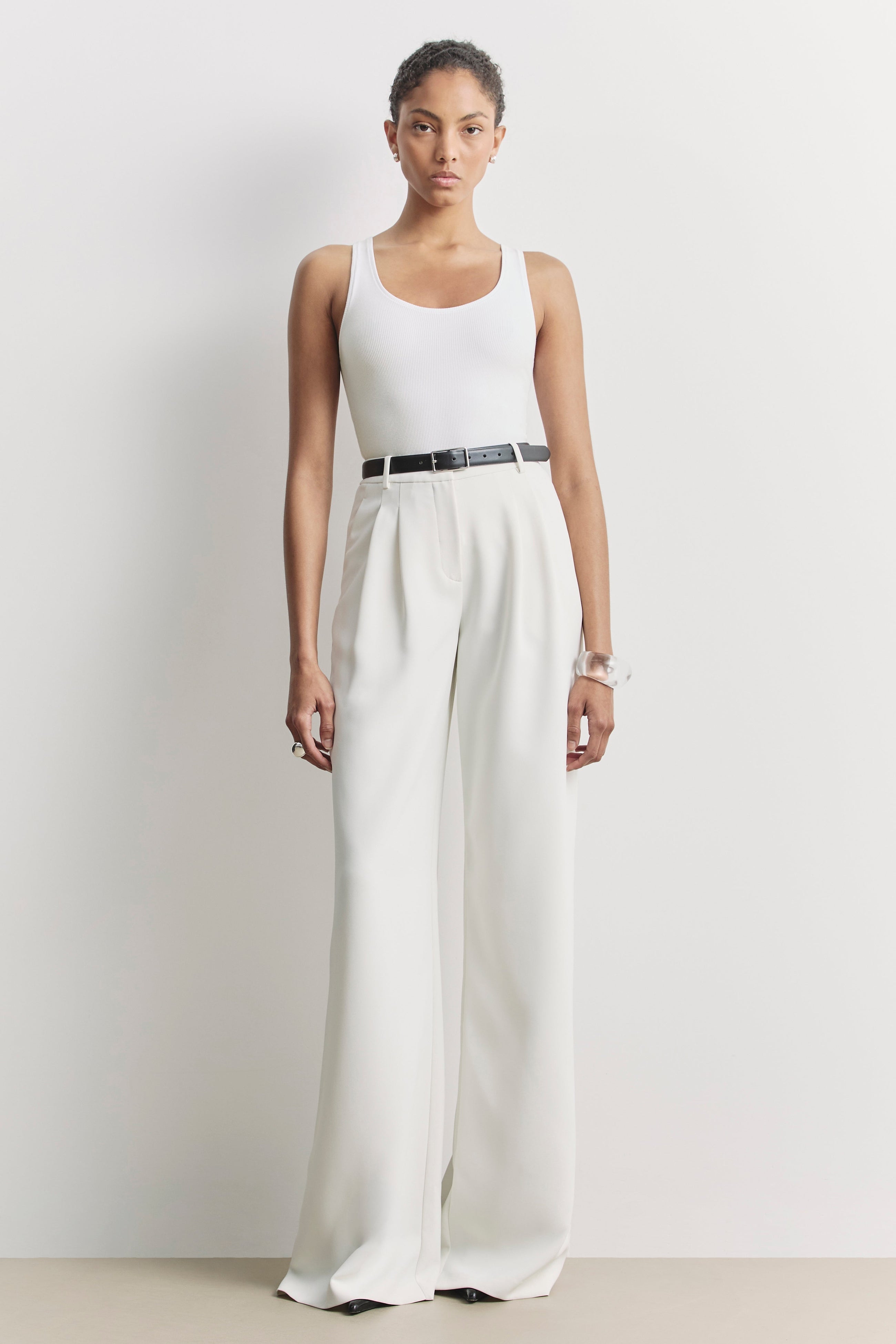 Soft Ribbed Tank Top - White