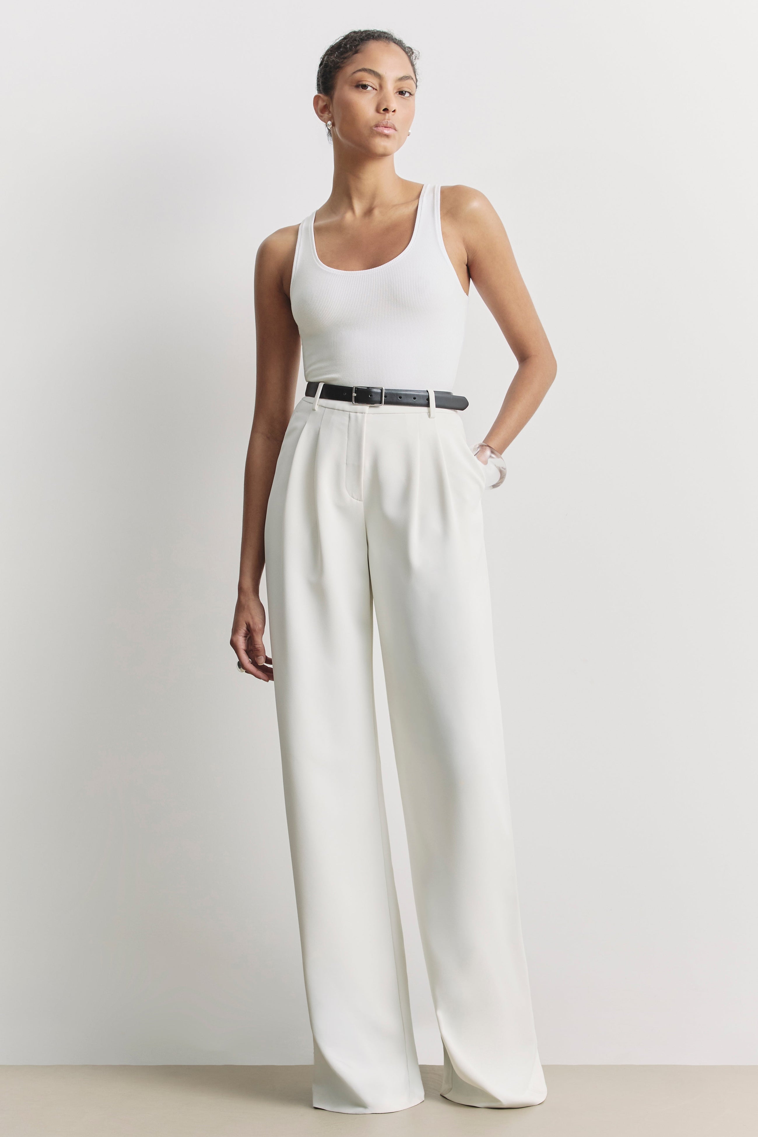 Soft Ribbed Tank Top - White