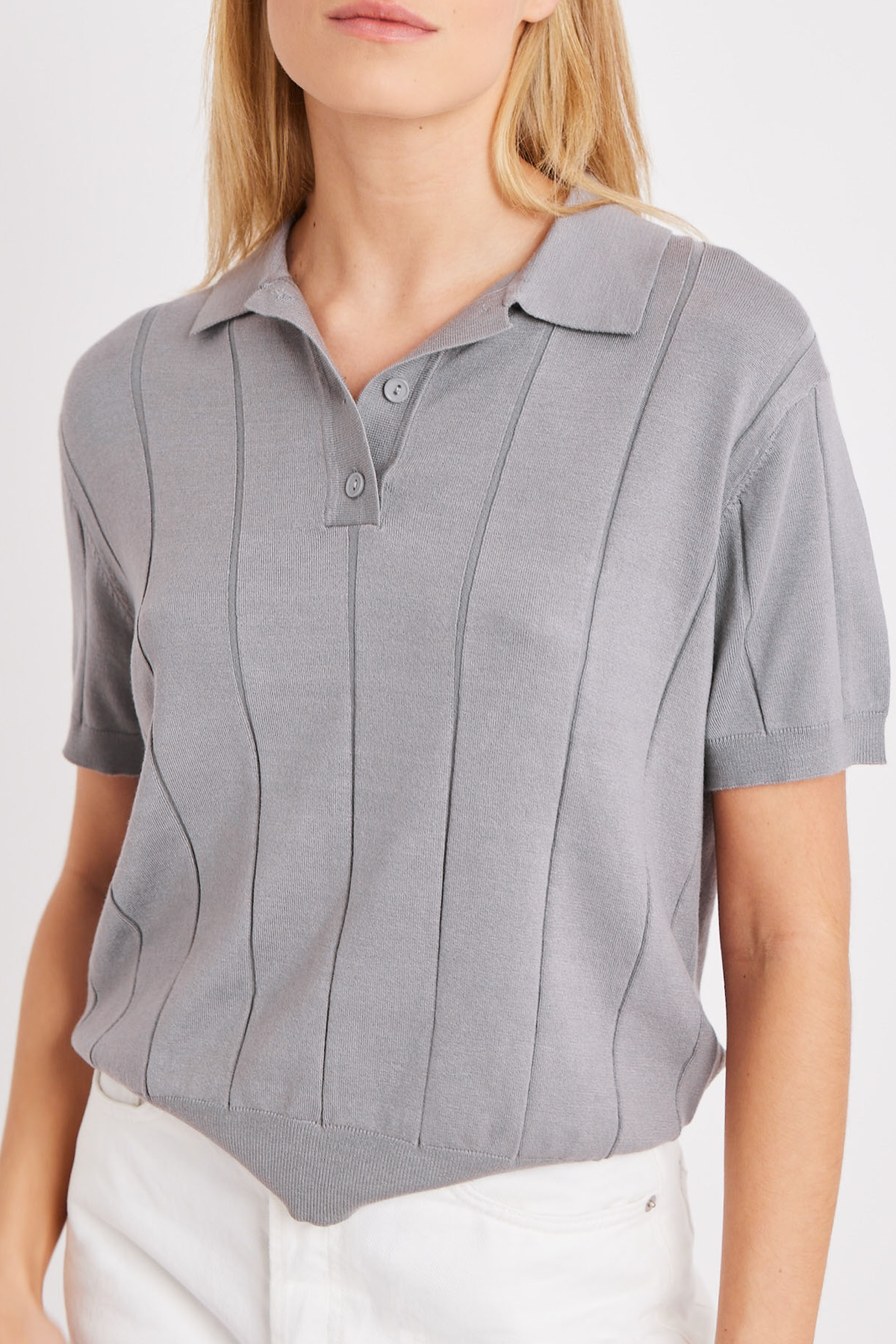 Knit Polo Shirt - Steel Blue