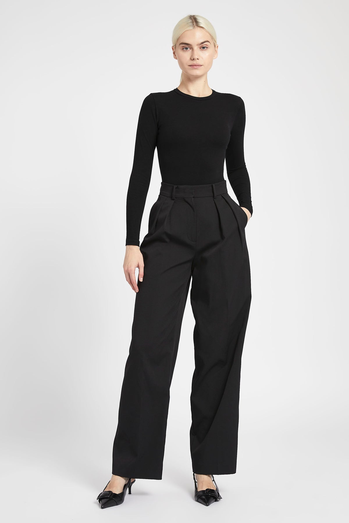 Cotton Longsleeve Bodysuit - Black