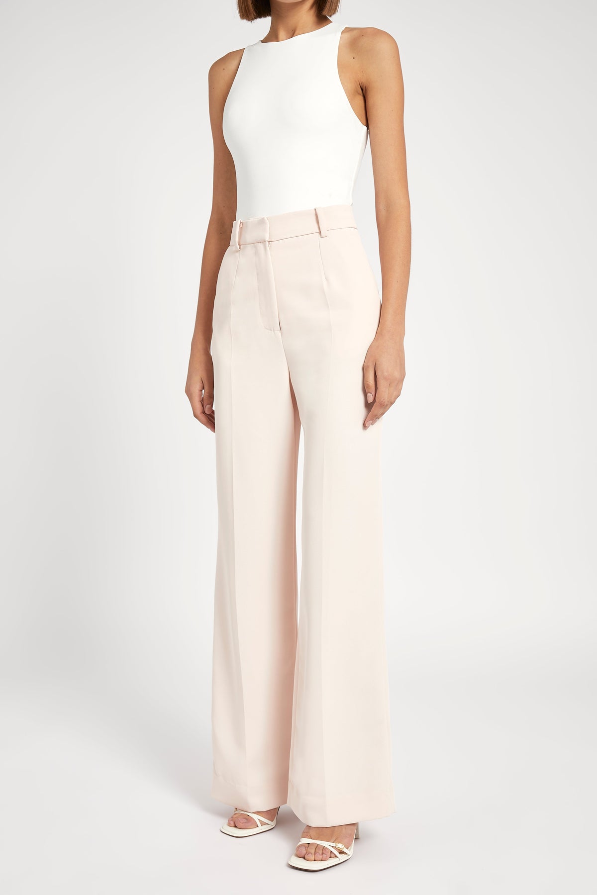 Relaxed Straight Leg Trousers - Pink