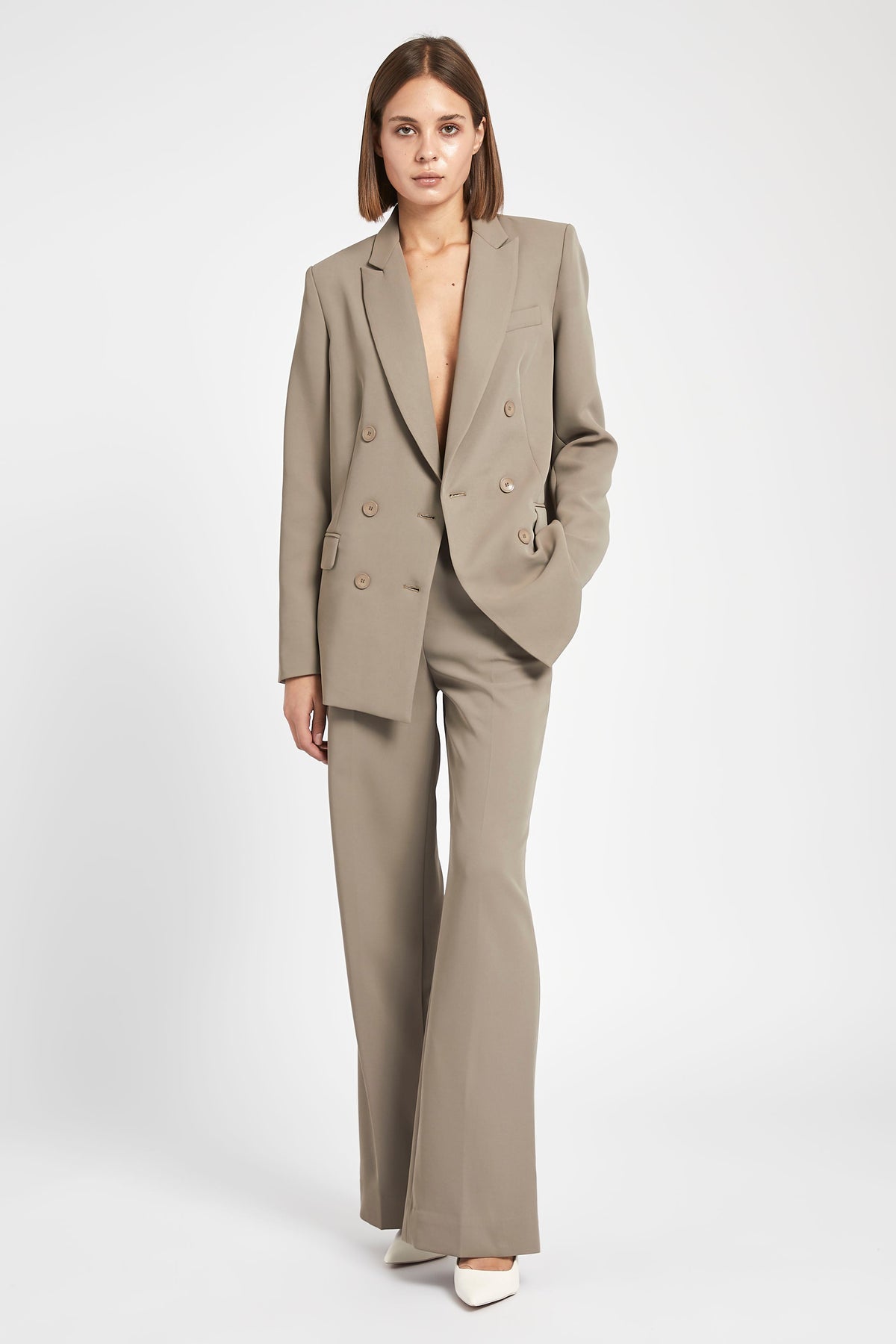 Double Breasted Blazer - Oak