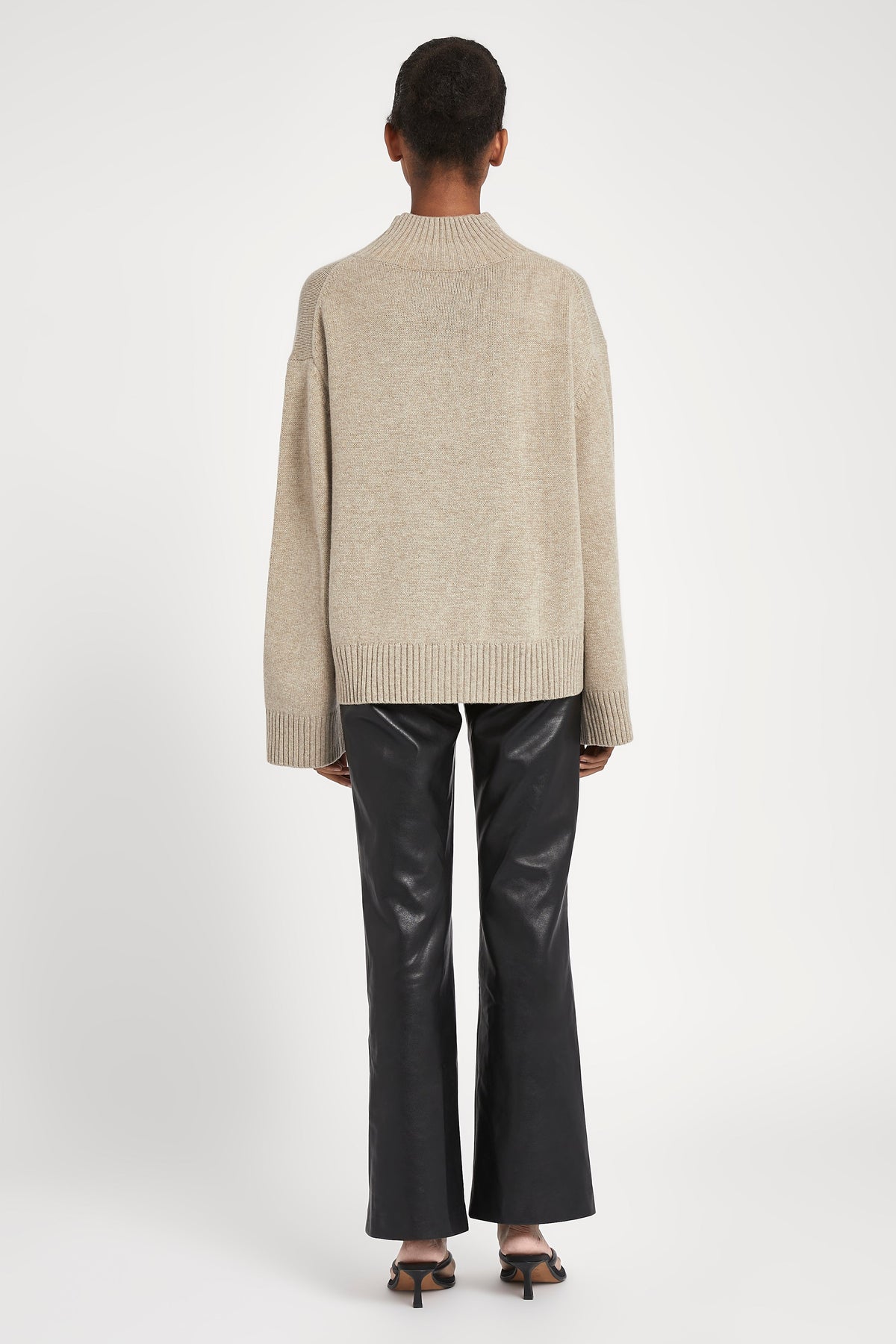High Neck Cashmere Jumper - Birch