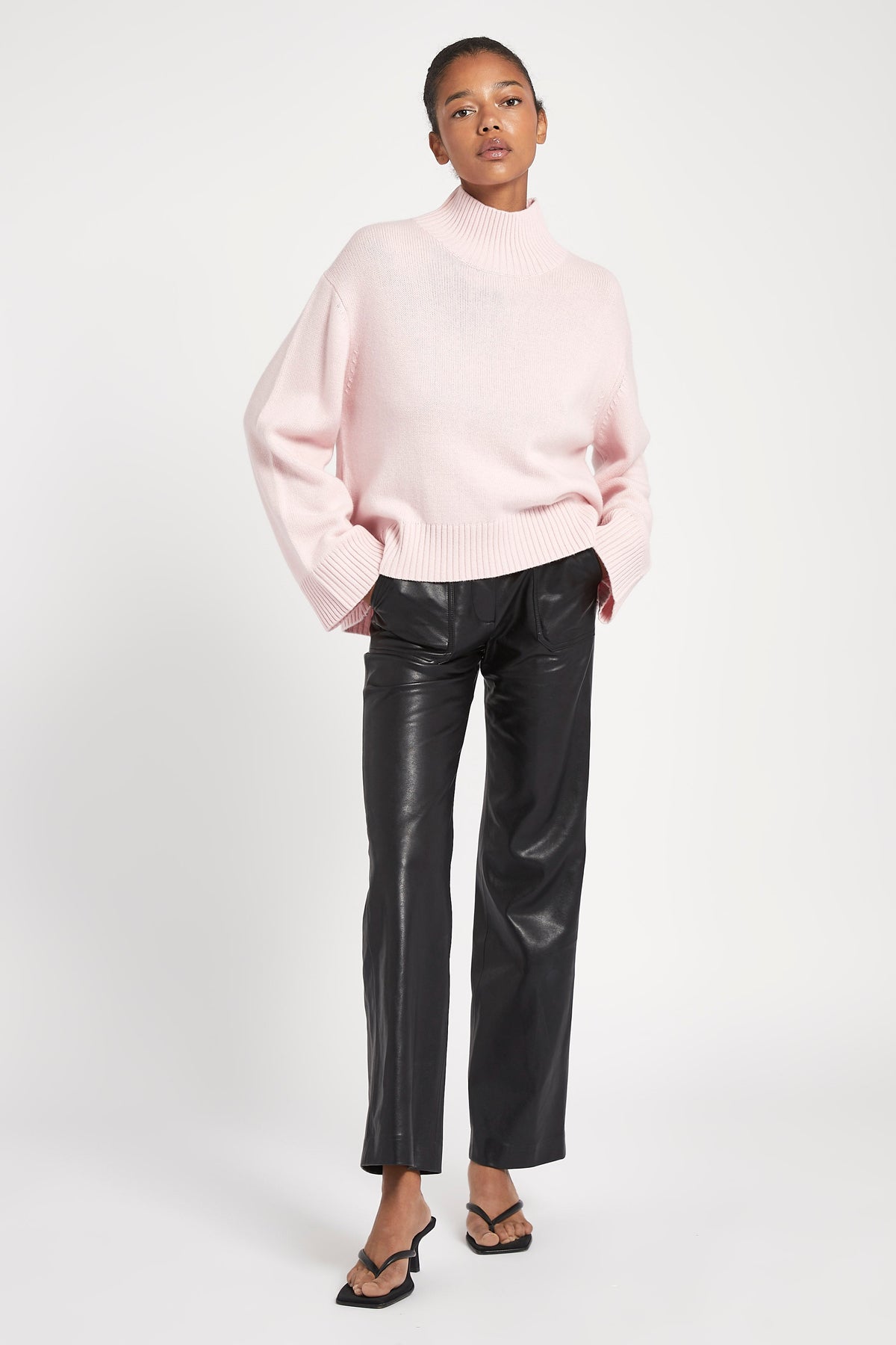 High Neck Cashmere Jumper - Marshmallow