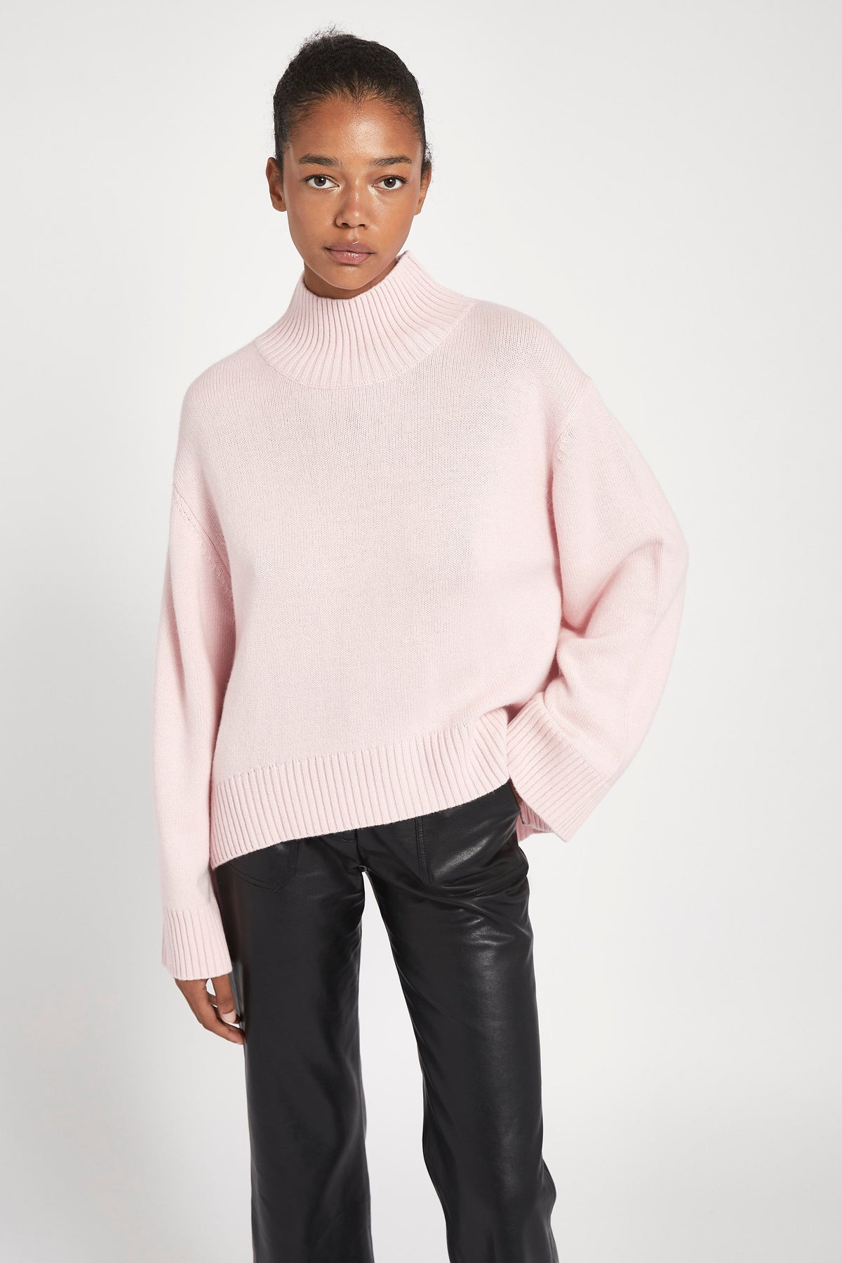 High Neck Cashmere Jumper - Marshmallow