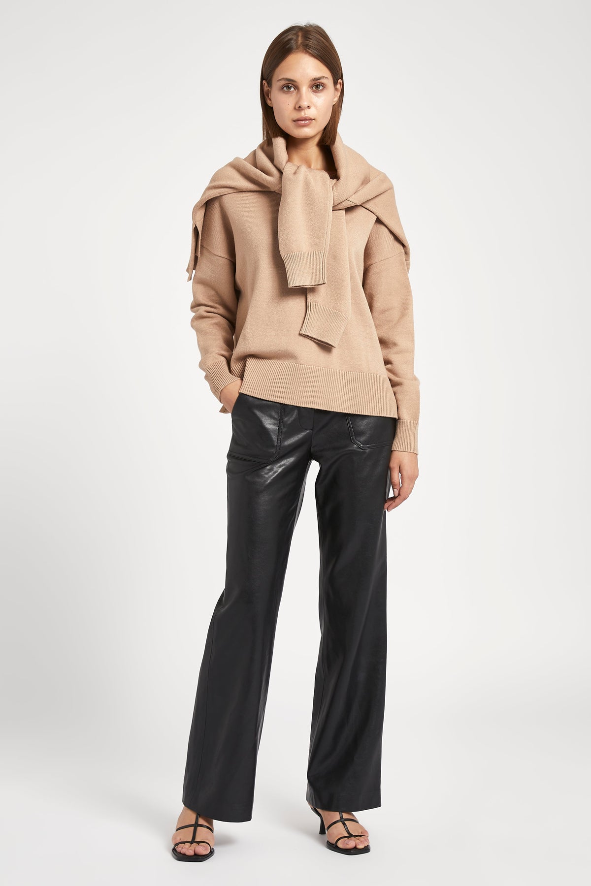 Relaxed Dropped Shoulder Jumper - Taupe