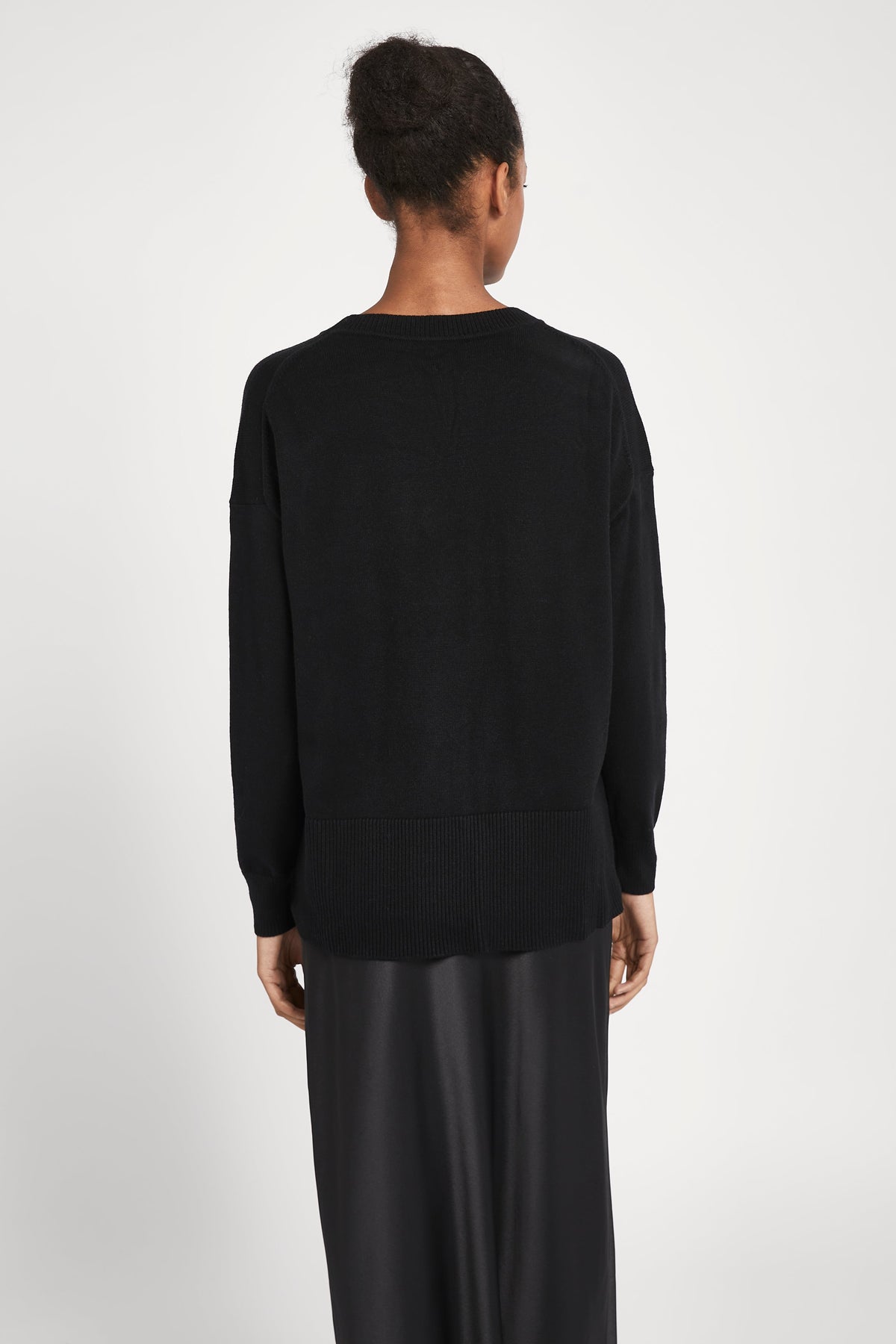 Relaxed Dropped Shoulder Jumper - Black