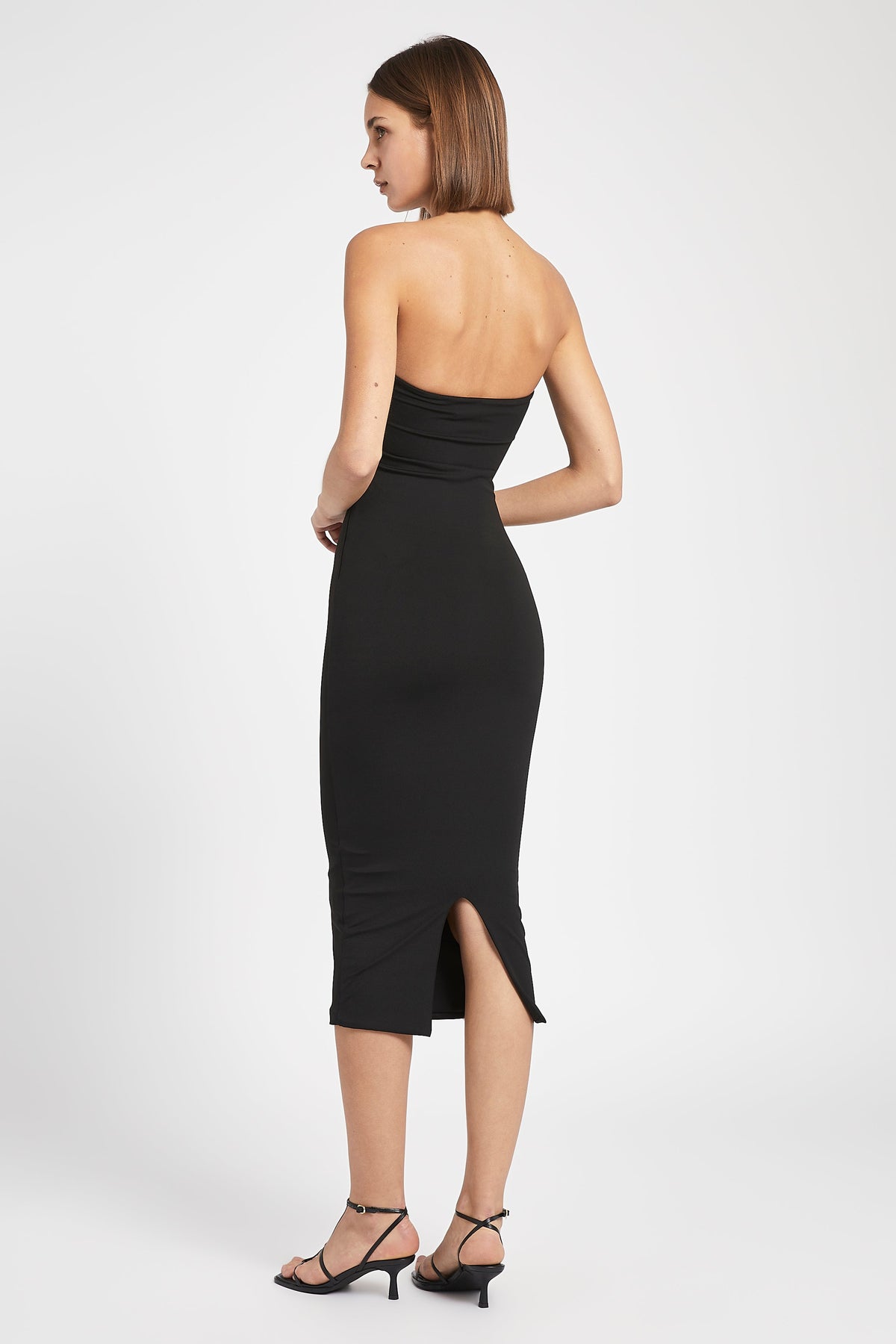 Bandeau Midi Dress - Black