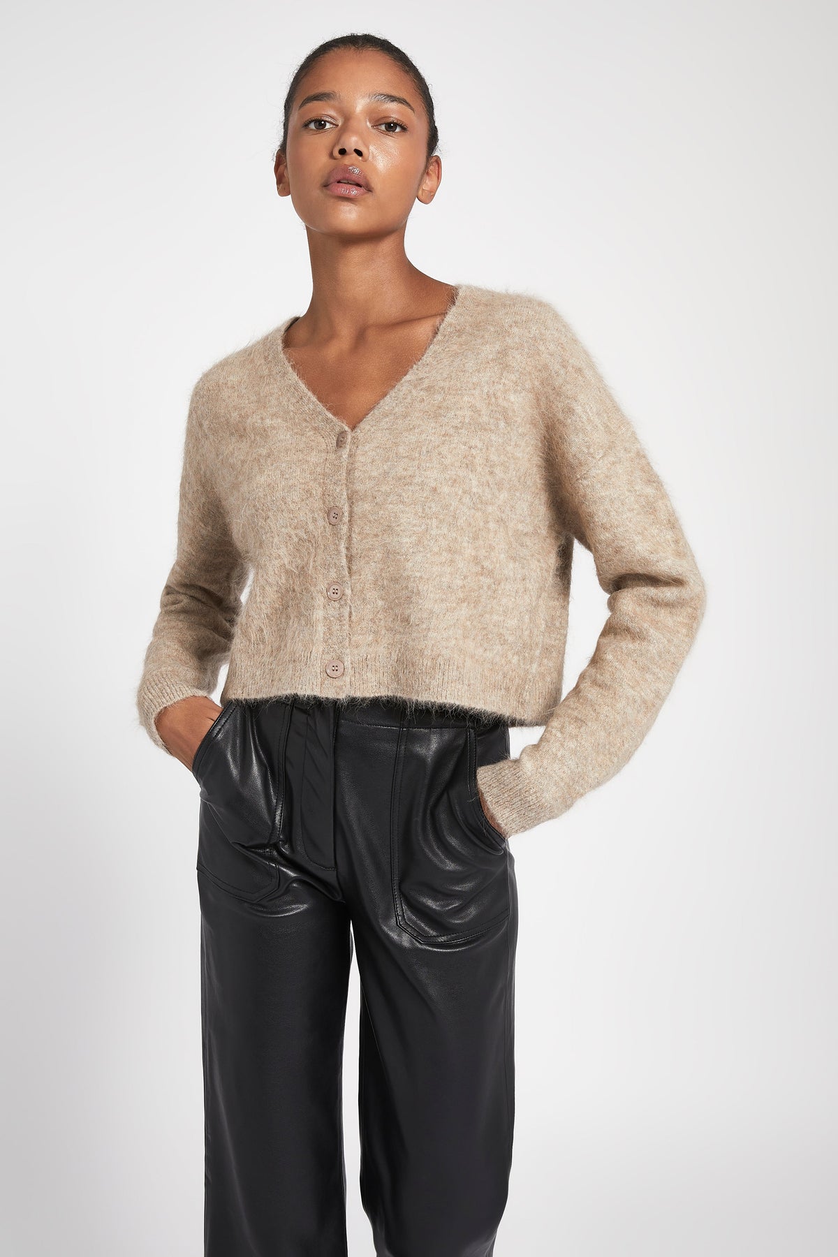Alpaca Blend Cardigan - Birch
