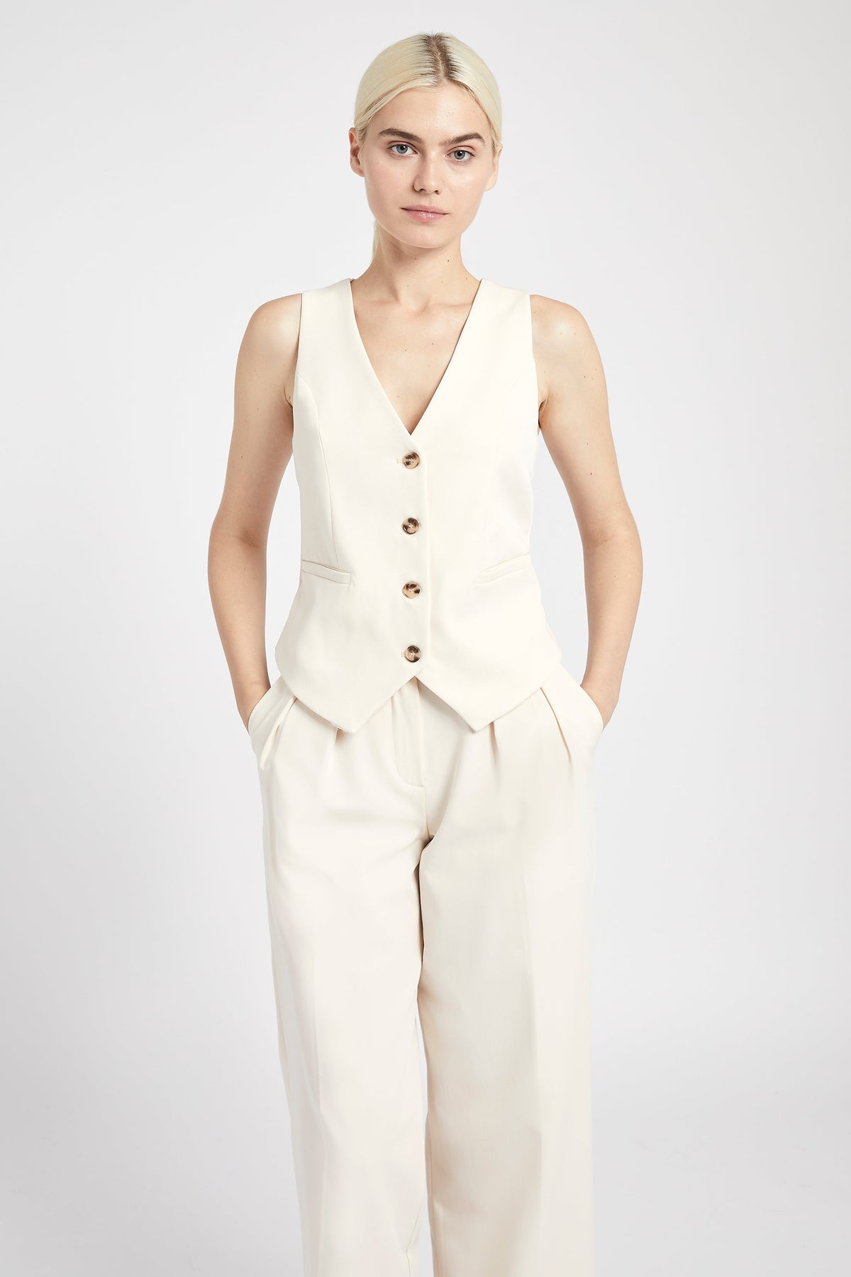Boxy Waistcoat - Ecru