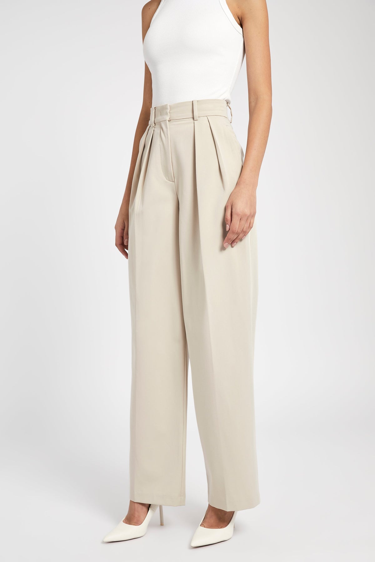 Longline Dad Trousers - Sand
