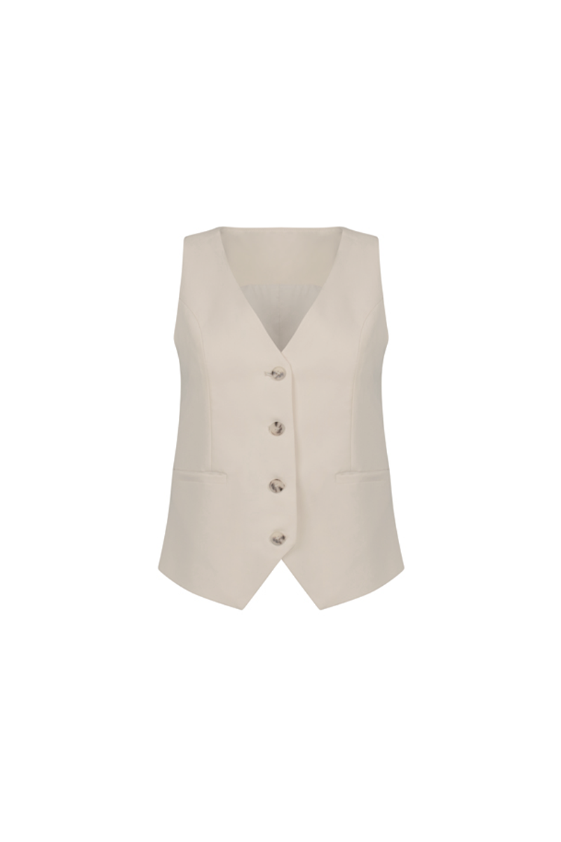Boxy Waistcoat - Ecru