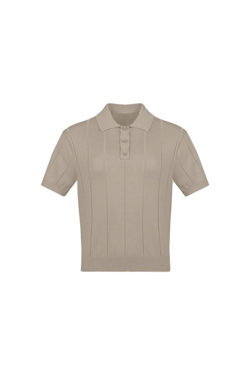 Knit Polo Shirt - Stone