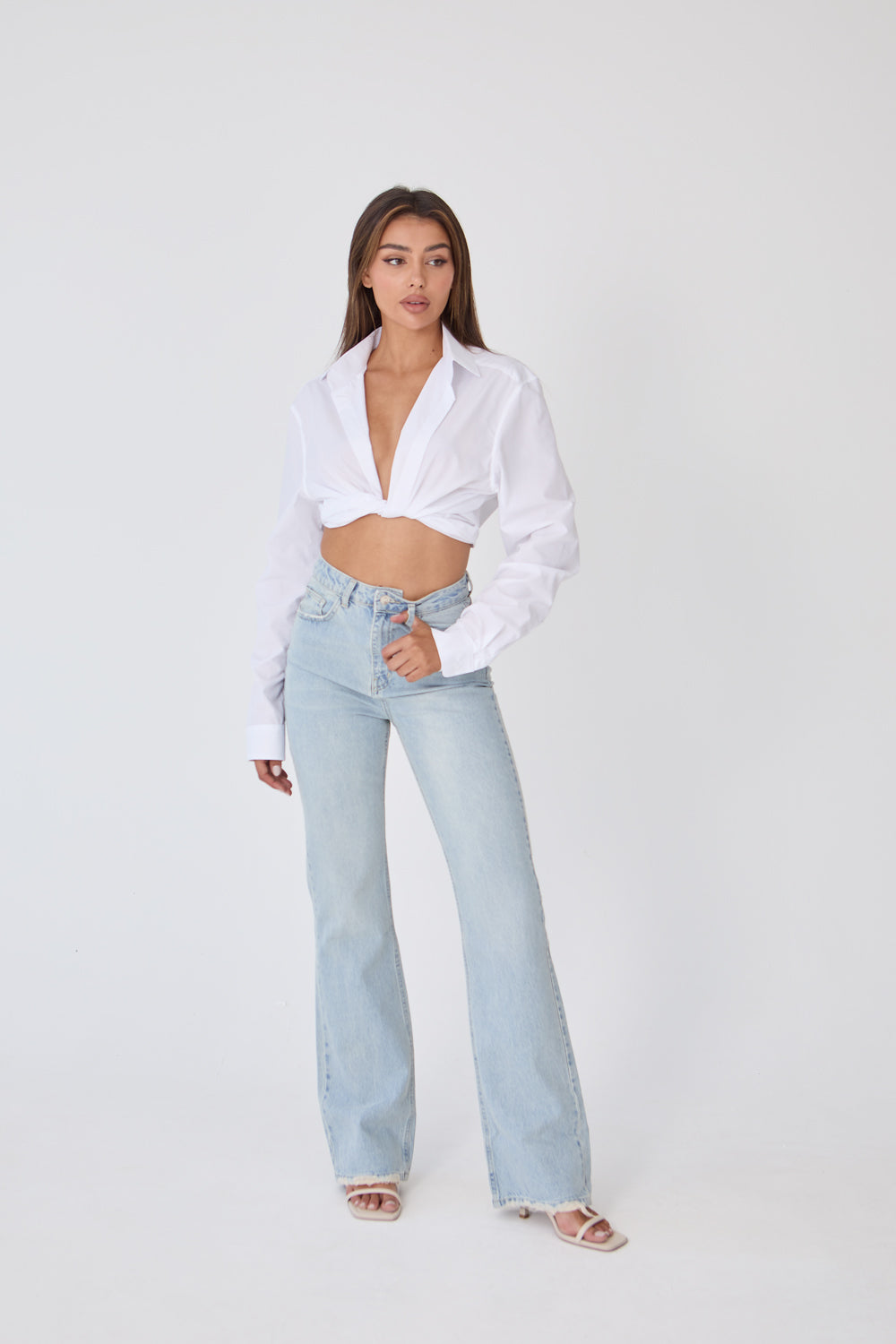 Cotton Wrap Shirt - White