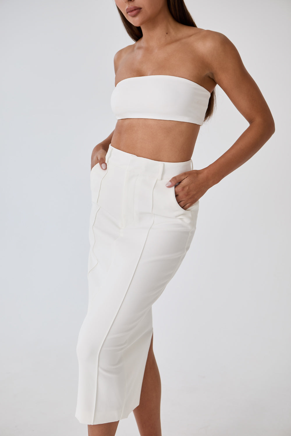Pencil Midi Skirt - Ivory