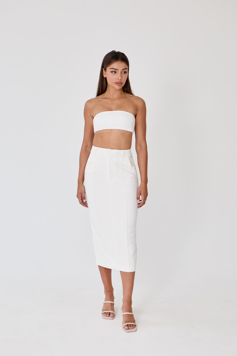 Pencil Midi Skirt - Ivory