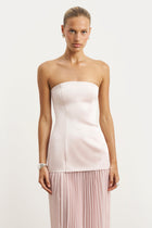 Satin Structured Bodice Gown - Blush