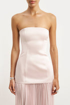 Satin Structured Bodice Gown - Blush