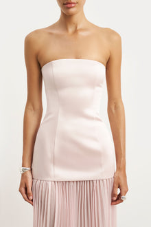 Satin Structured Bodice Gown - Blush