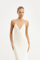 Satin Slinky Cowl Back Gown - Ivory