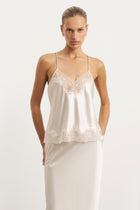 Satin Lace Detail Camisole - Champagne