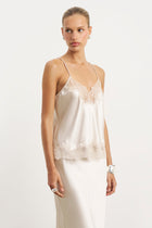 Satin Lace Detail Camisole - Champagne