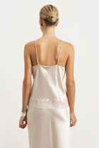 Satin Lace Detail Camisole - Champagne
