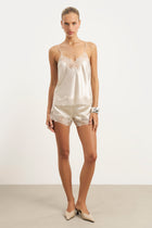 Satin Lace Detail Camisole - Champagne