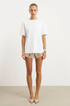 Satin Lace Detail Shorts - Champagne