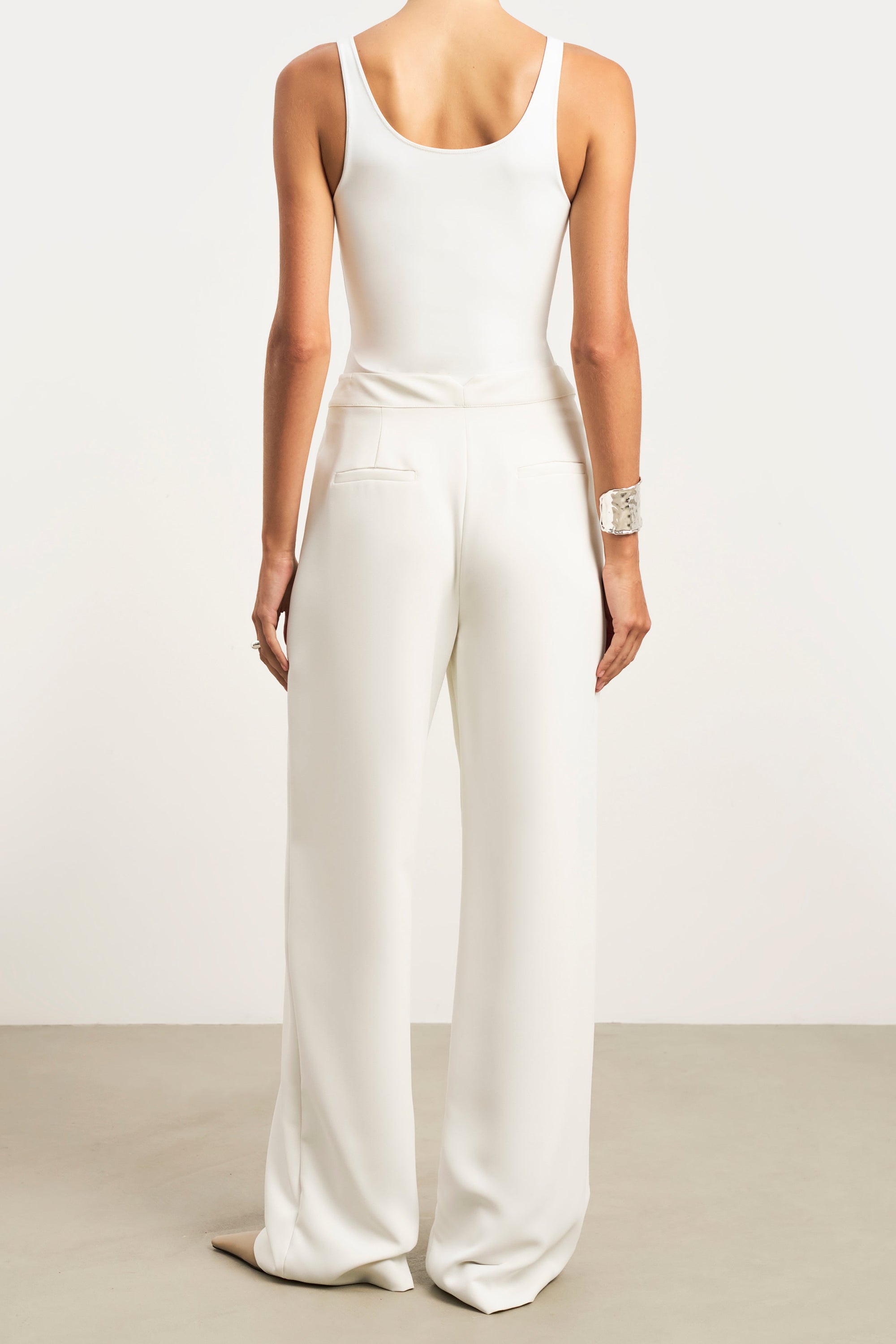 Effortless Wide Leg Trousers - White
