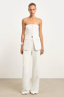 Strapless Peplum Bodice - White