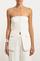 Strapless Peplum Bodice - White