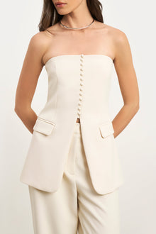 Strapless Peplum Bodice - Cream