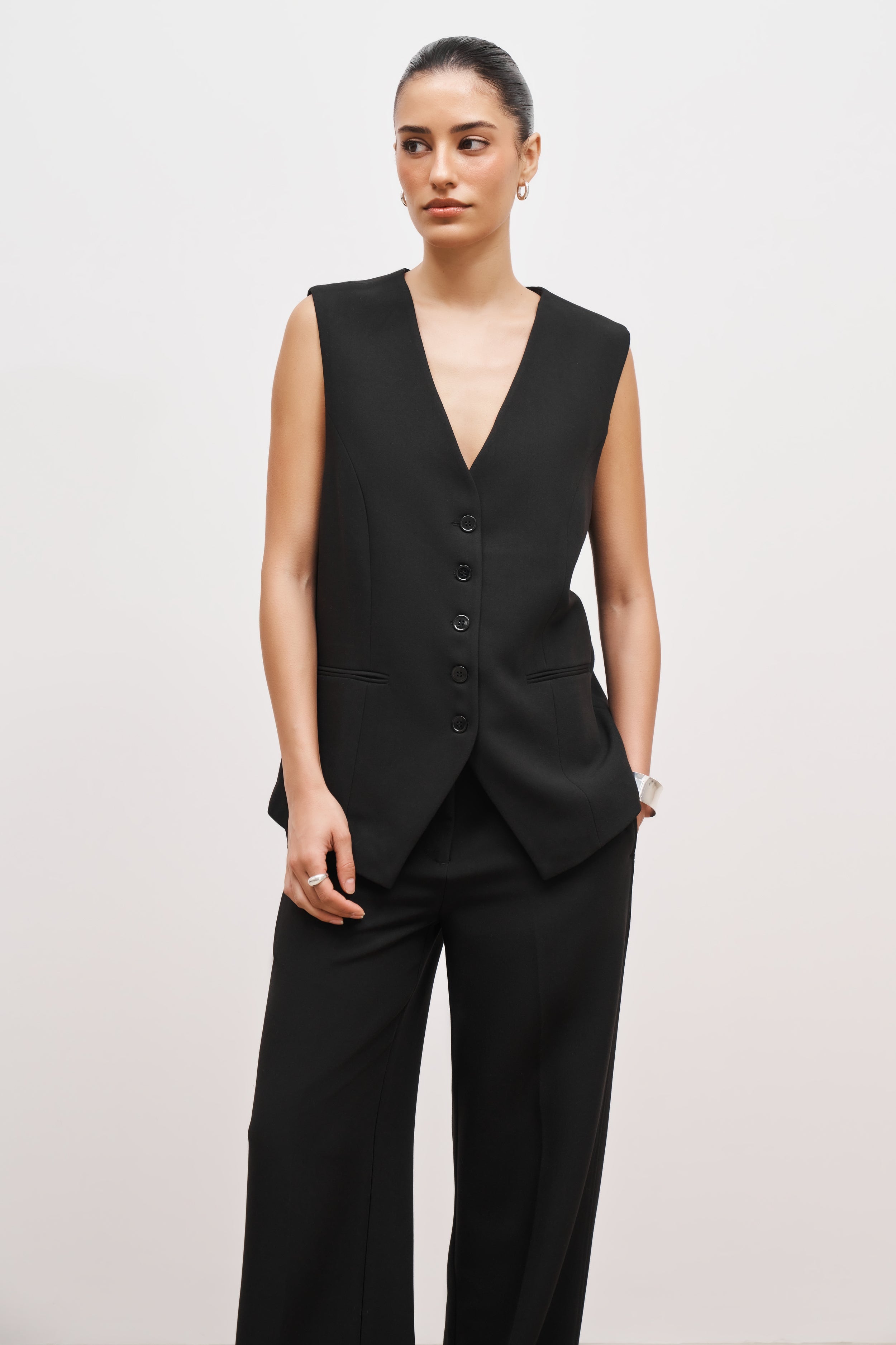 Oversized Waistcoat - Black | BOA