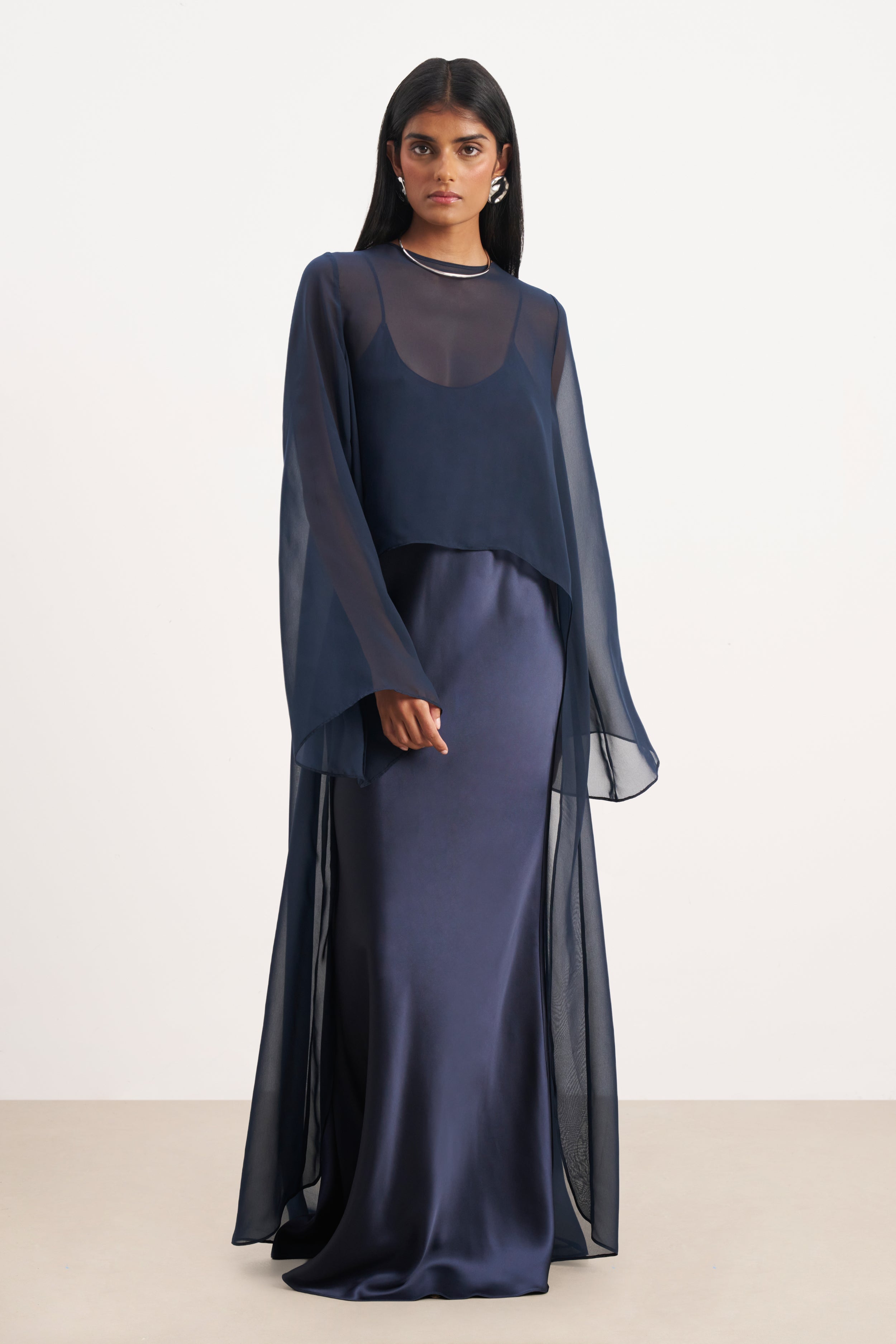 L'AUBE BLANC Cape sleeve Chiffon Blouse L´AUBE BLANC Cape sleeve