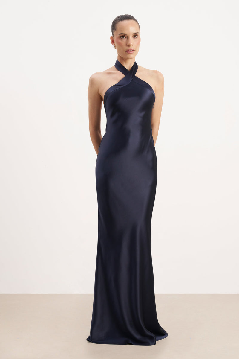 because of alice blue dress Flowing Dropped Waist Maxi Dress - Powder Blue