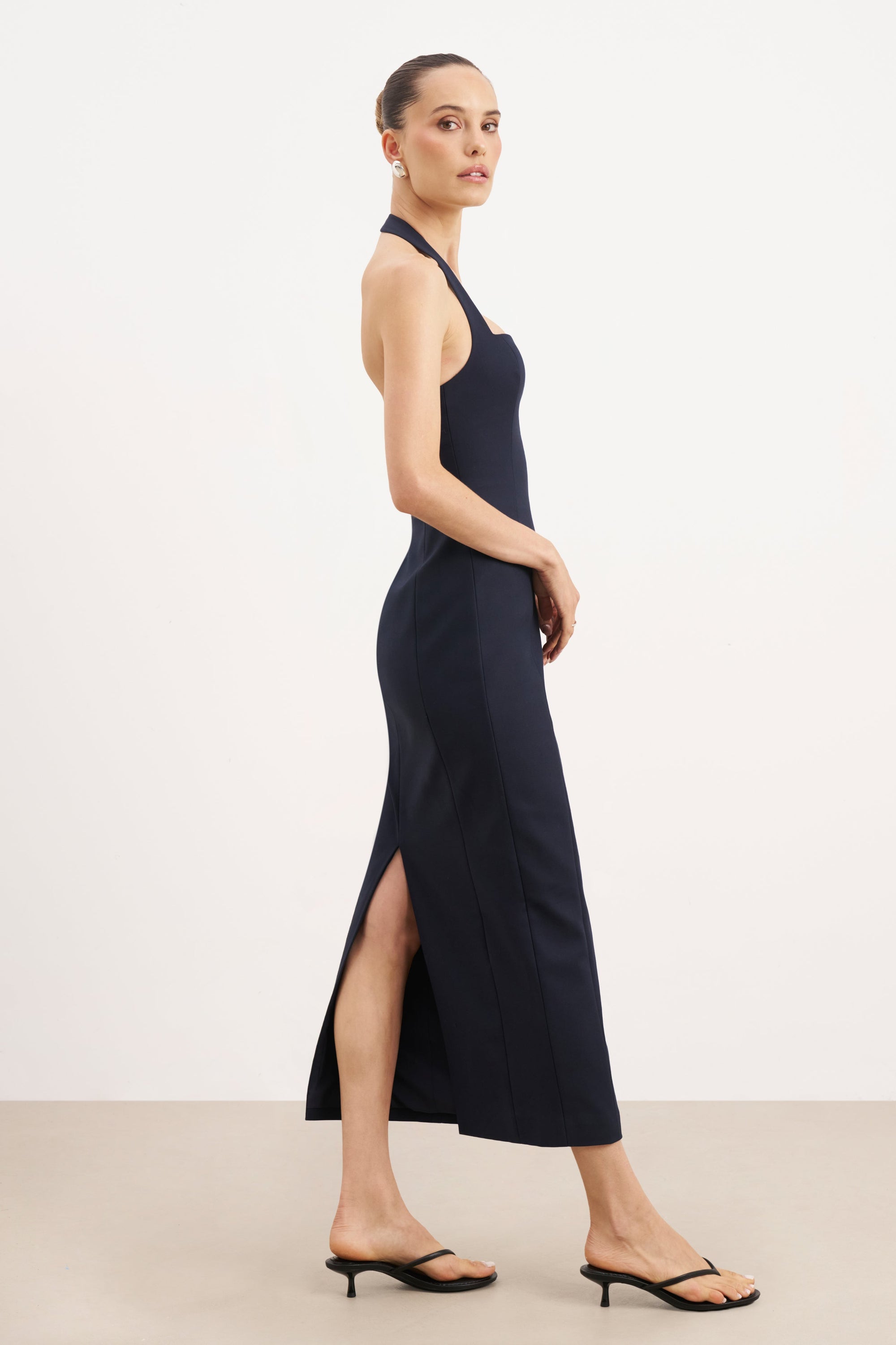 tailored halter dress Nasty Gal Women's Eyelet Tailored Halter Neck Mini Dress in Black