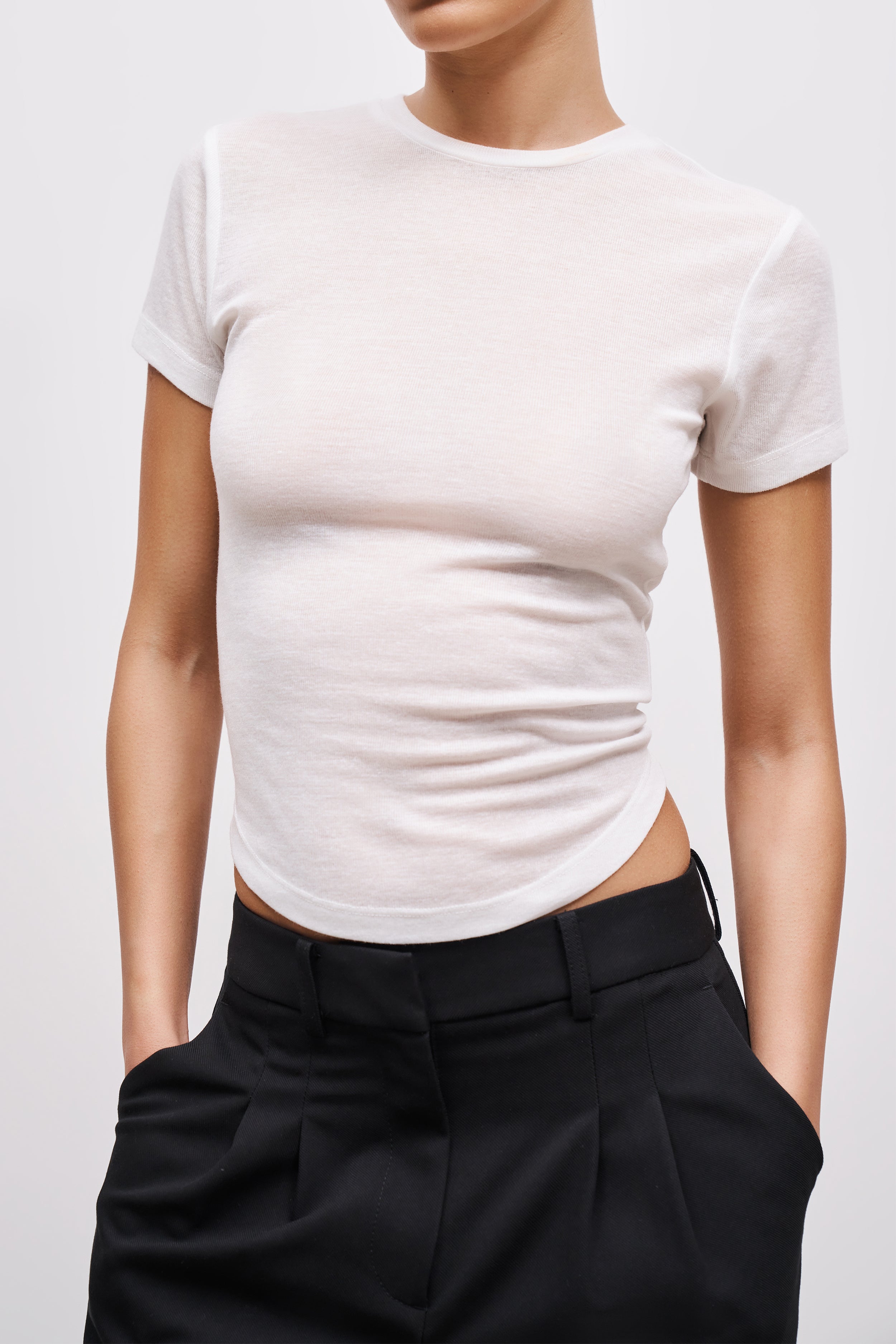 Semi Sheer 90's T Shirt - White | BOA