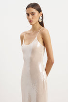 Sequin Camisole Maxi Dress - Nude