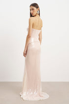 Sequin Corset Gown With Sweetheart Neckline - Blush