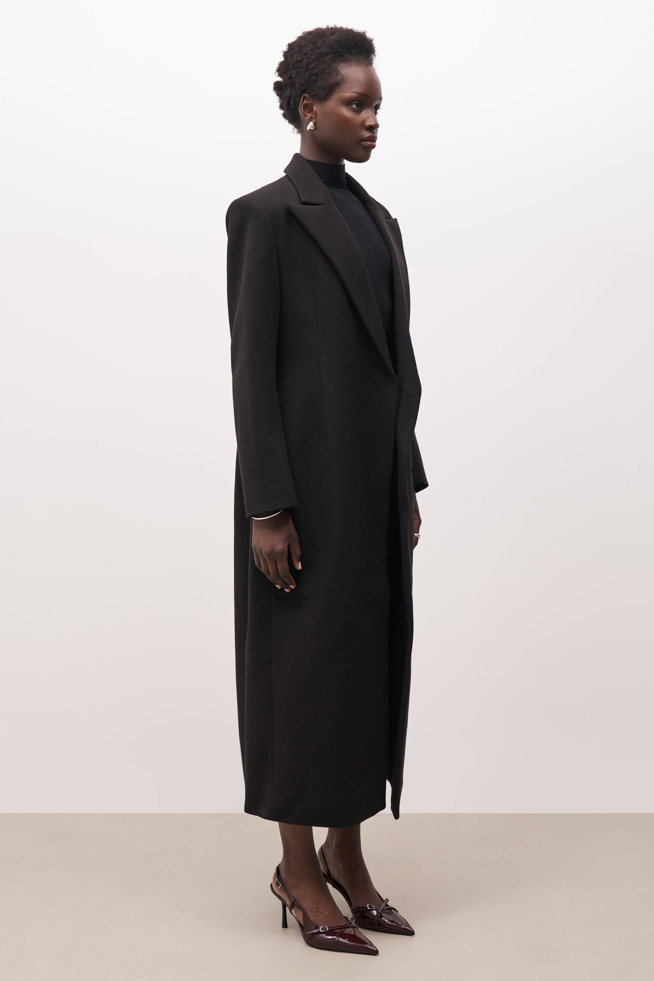 Asymmetric Tailored Longline Coat - Black | BOA