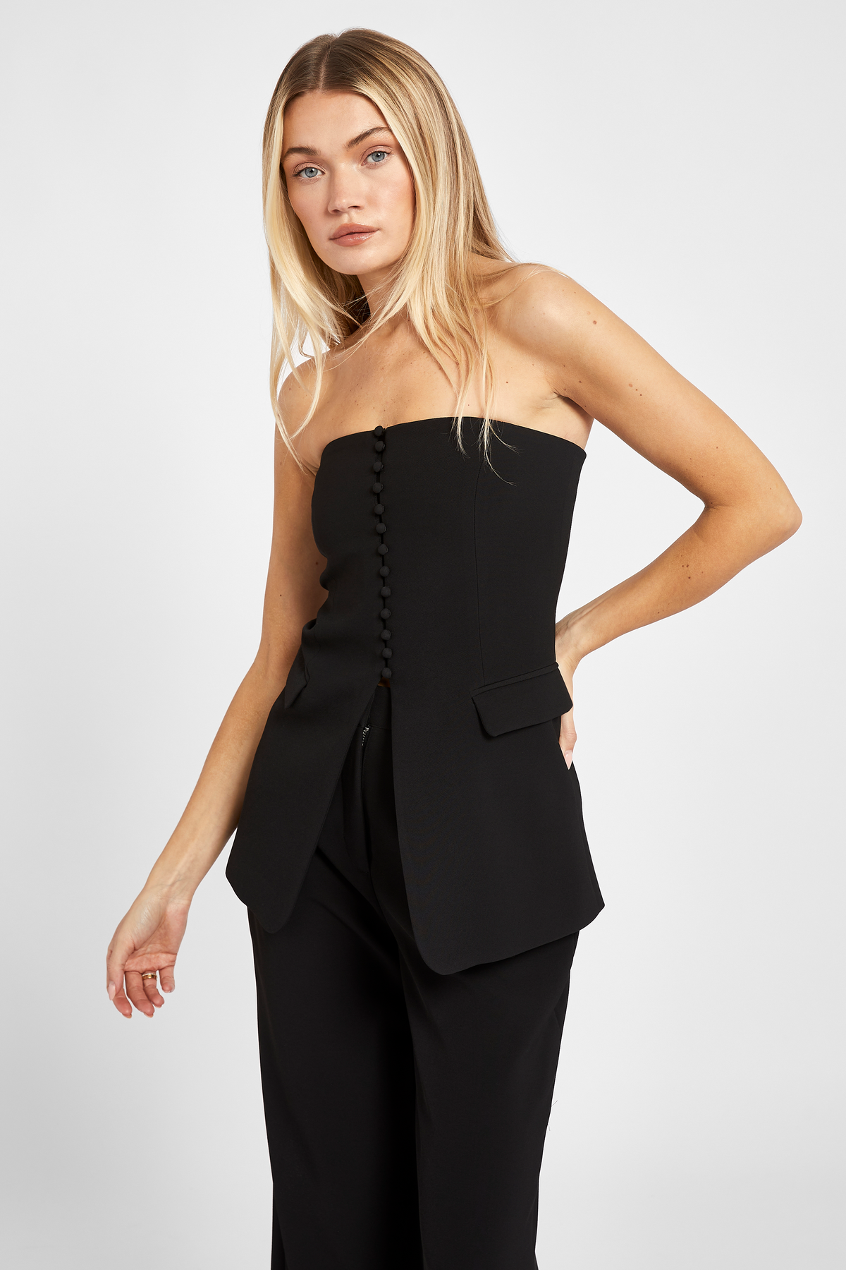 Strapless peplum hotsell top