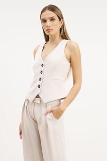 Clean Cut Double Pleat Trousers - Ecru