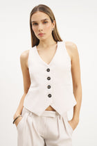 Clean Cut Waistcoat - Ecru