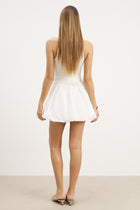Cotton Puff Ball Mini Skirt - White