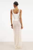 Crochet Knit Maxi Skirt - Cream