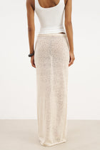 Crochet Knit Maxi Skirt - Cream