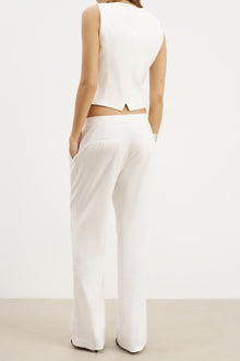 Tailored Linen Trousers - White