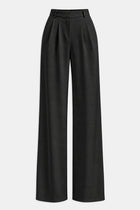 Effortless Pleated Wide Leg Trousers - Black
